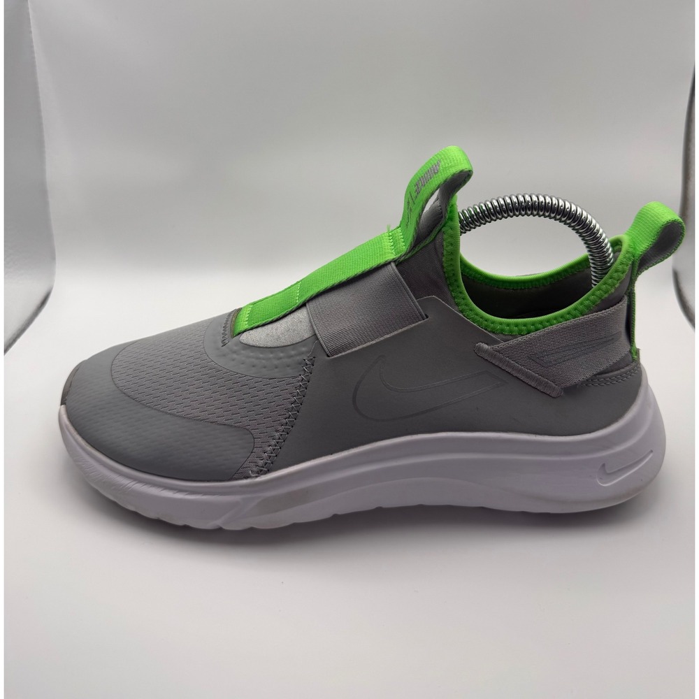 Nike Flex Plus Kids 5Y Grey Green Good CW7415-007 Slip On Running Shoes